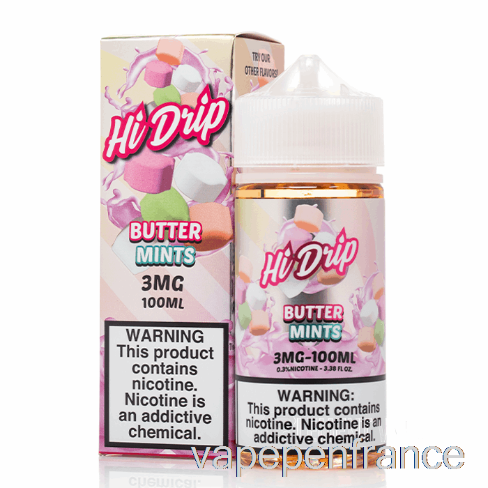 Menthes Au Beurre - E-liquides Hi-drip - Stylo Vape 100 Ml 3 Mg